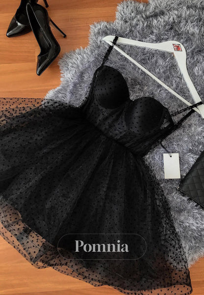 Simple Spaghetti Straps Sweetheart Corset Lace Homecoming Dress