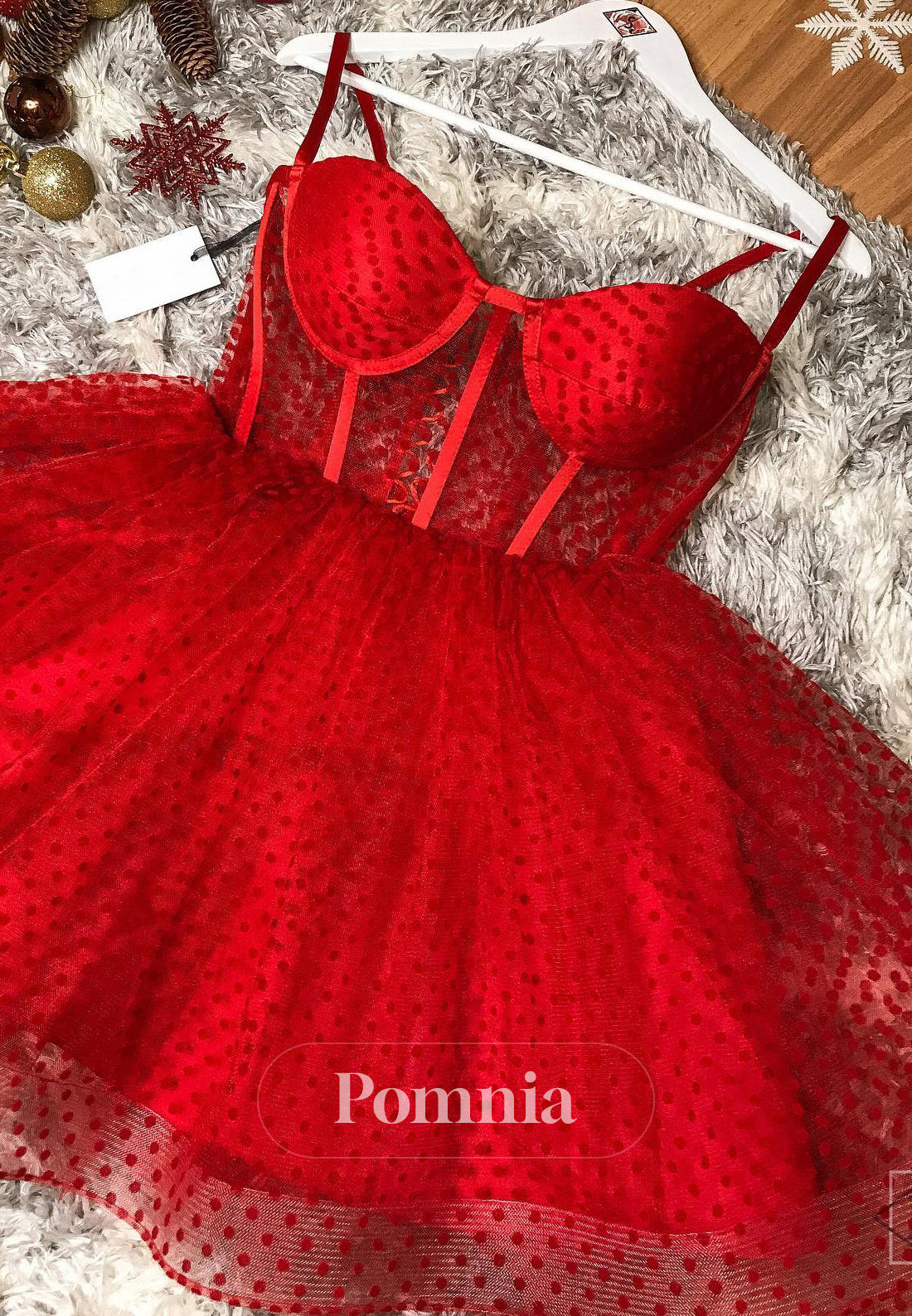 Simple Spaghetti Straps Sweetheart Corset Lace Homecoming Dress