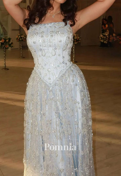 Charming A-Line Sleeveless Strapless Sequins Prom Dress