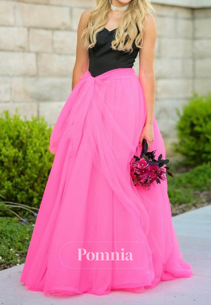 A-Line Sleeveless Strapless Empire-Waist Prom Dress