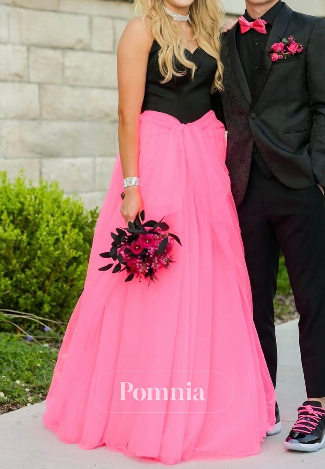 A-Line Sleeveless Strapless Empire-Waist Prom Dress