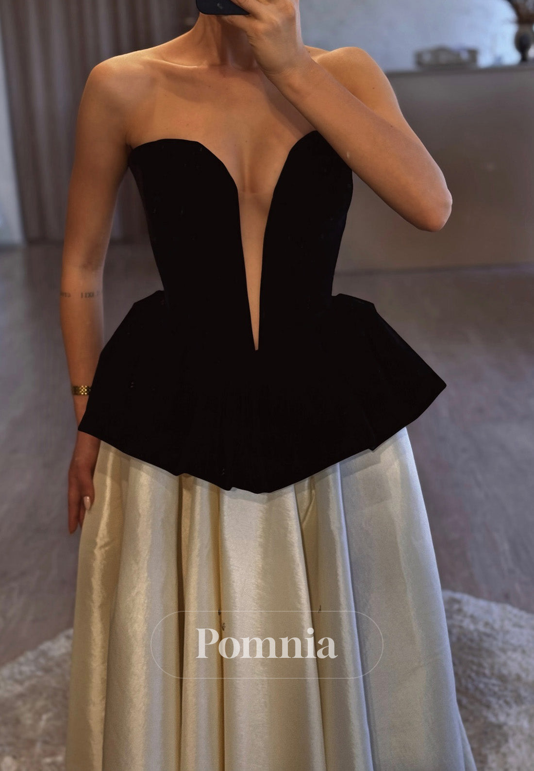 Charming A-Line Sleeveless Strapless Corset Prom Dress