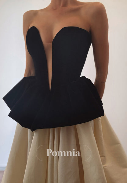 Charming A-Line Sleeveless Strapless Corset Prom Dress