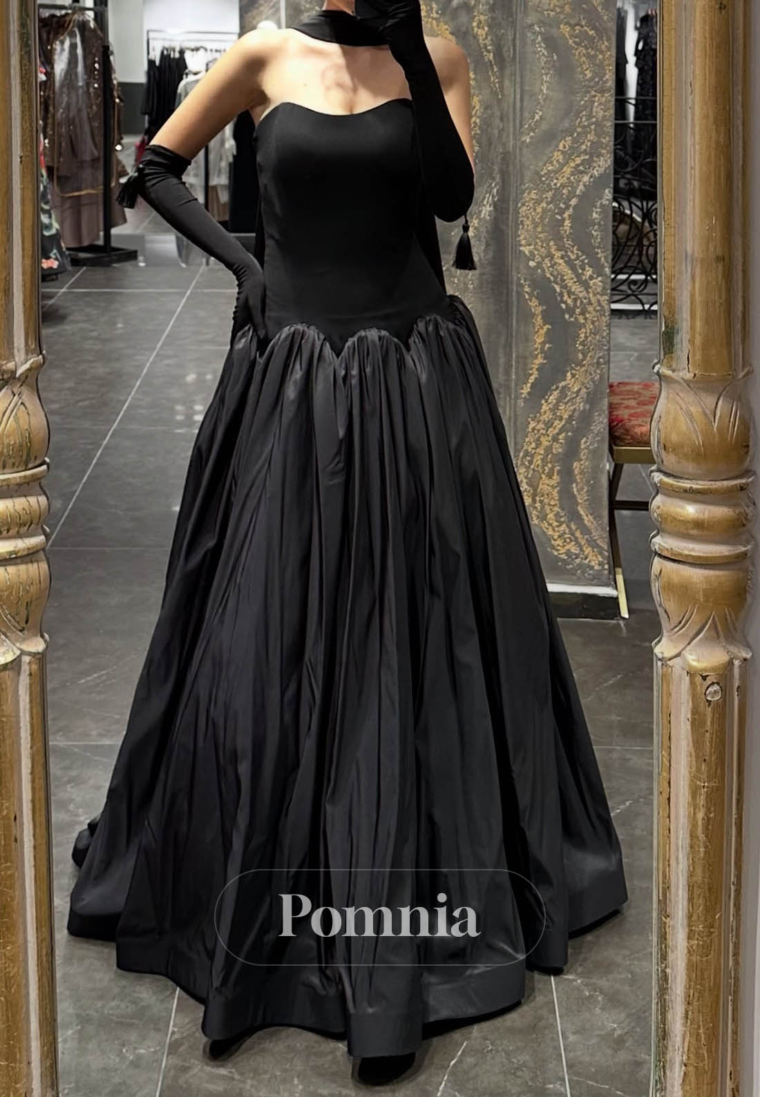 Simple A-Line Off-Shoulder Empire-Waist Prom Dress