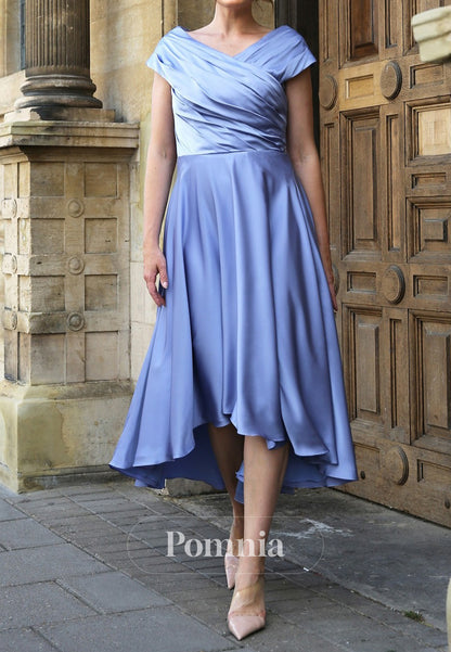 Lavender Short Sleeves Scoop A-Line Empire-Waist  Mother of the Bride Dress