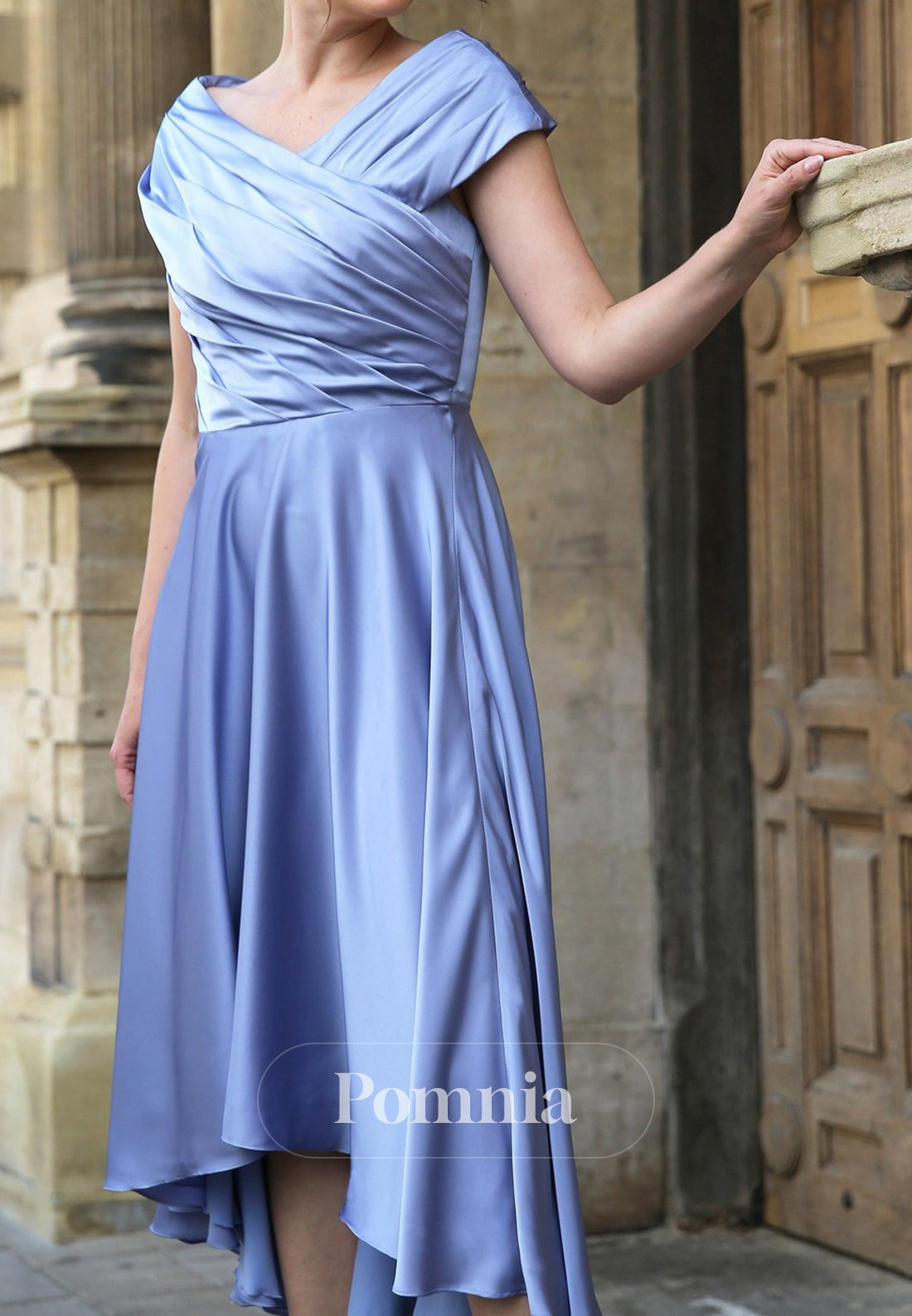 Lavender Short Sleeves Scoop A-Line Empire-Waist  Mother of the Bride Dress