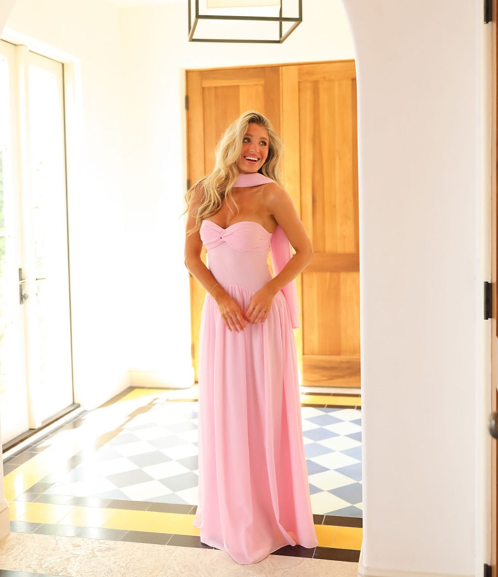 Chic Sweetheart Strapless Sleeveless Long Prom Dress With Pleated