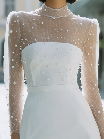 Elegant Pearl Embellished Mini Dress