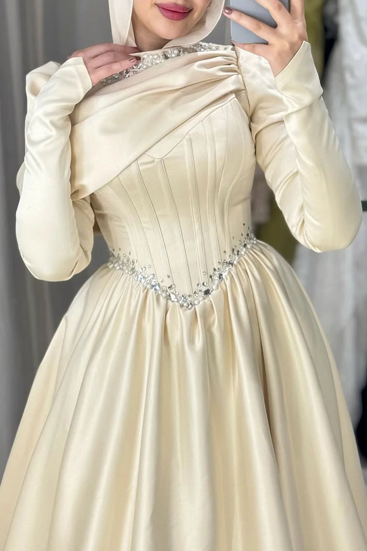 Hot Drilling Decor Corset Asymmetric Drape Party Maxi Dress