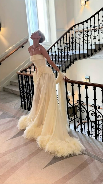 Strapless Ivory Classy Wedding Dress