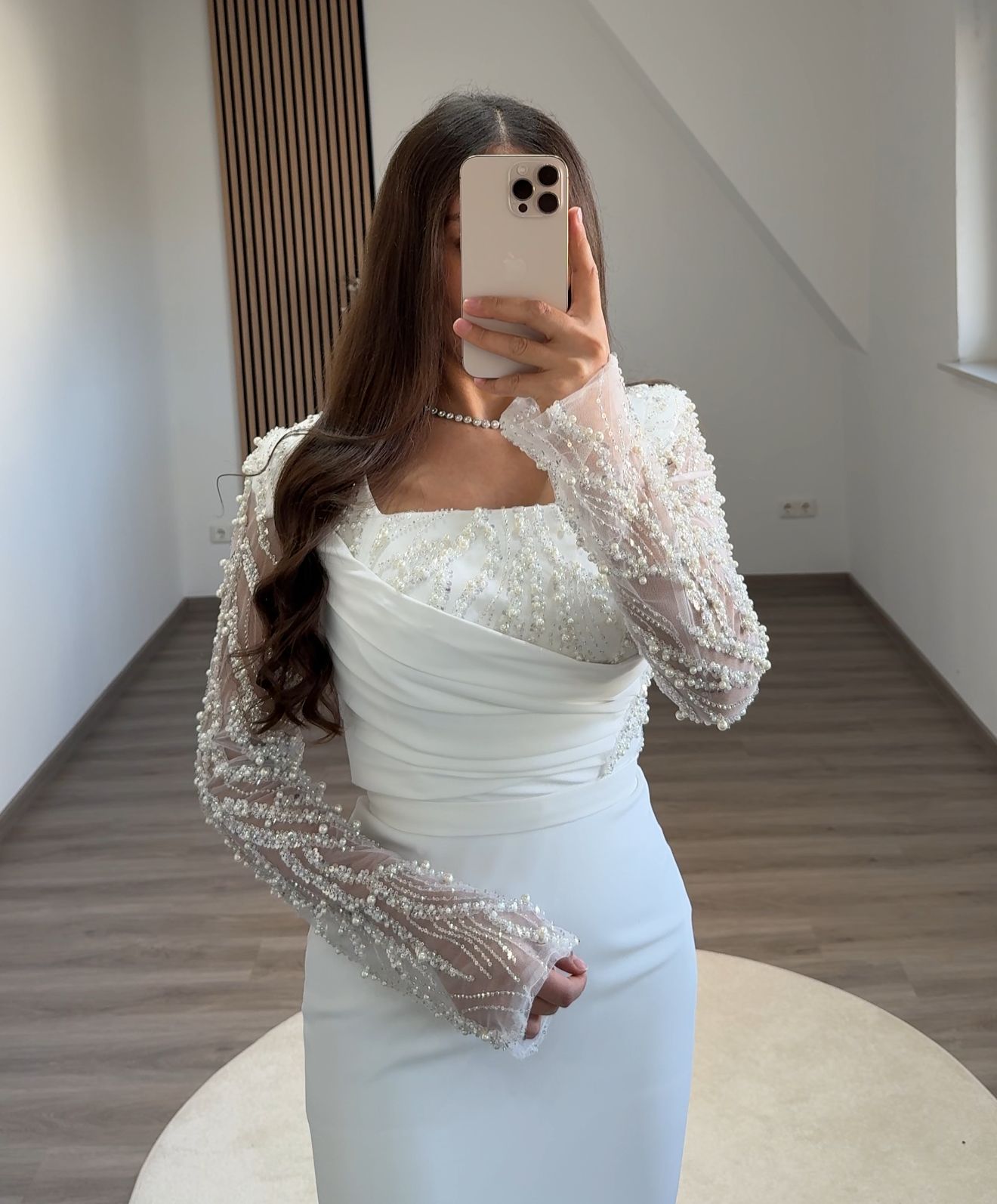 Long Sleeves V-Neck Sequins Corset Mermaid Evening Dress