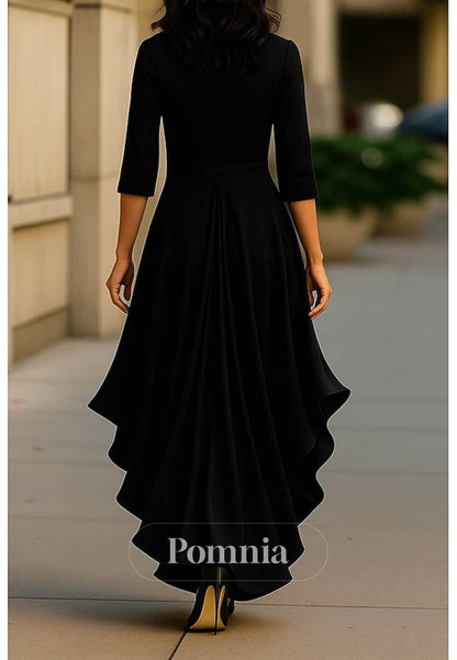 A-Line Long Sleeves V-Neck Work Dress