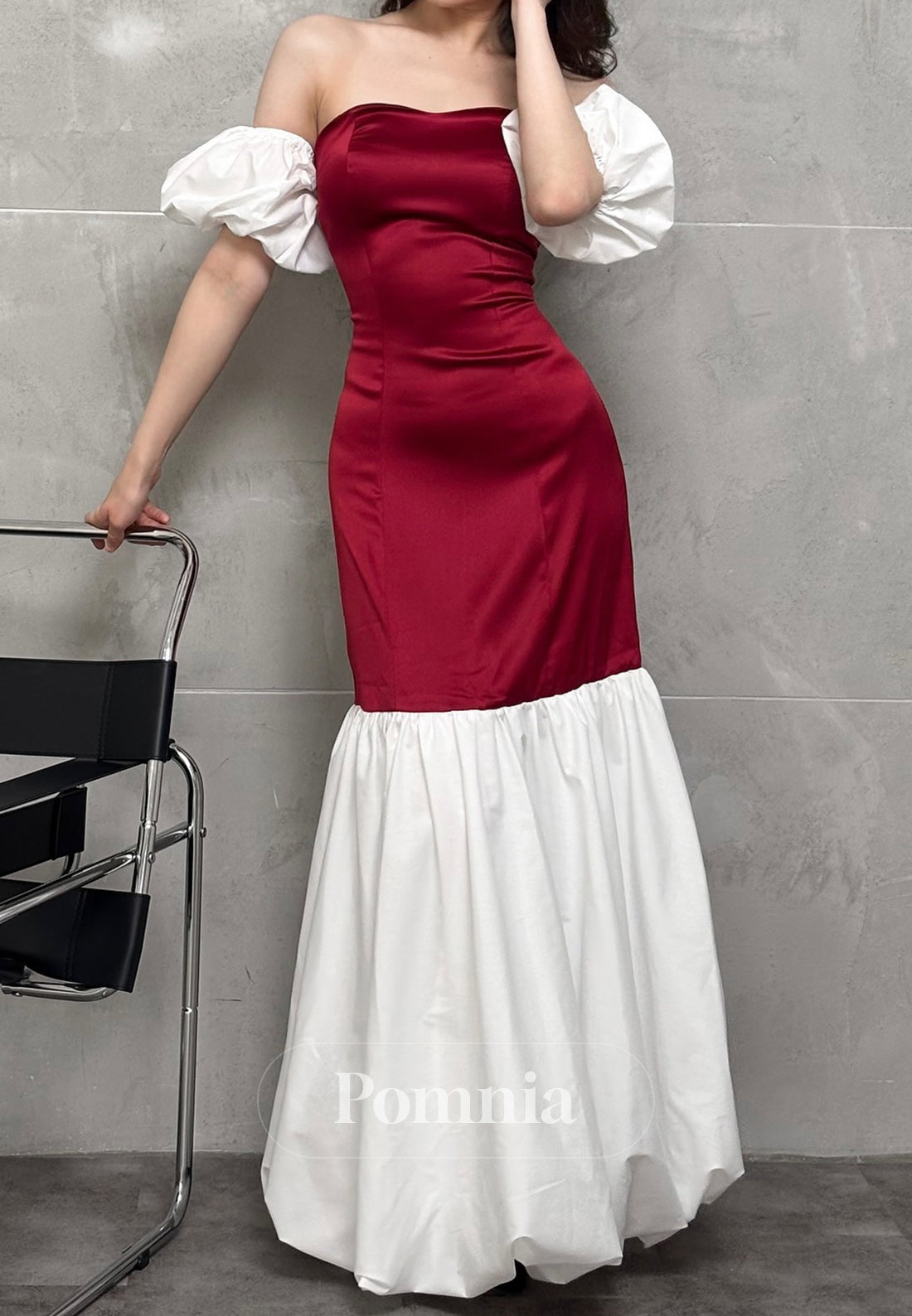 Simple A-Line Off-Shoulder Short Sleeves Prom Dress