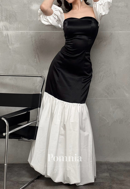 Simple A-Line Off-Shoulder Short Sleeves Prom Dress