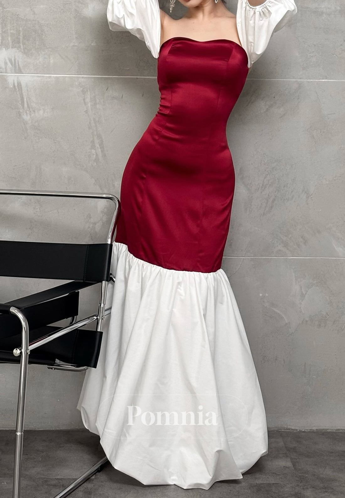 Simple A-Line Off-Shoulder Short Sleeves Prom Dress