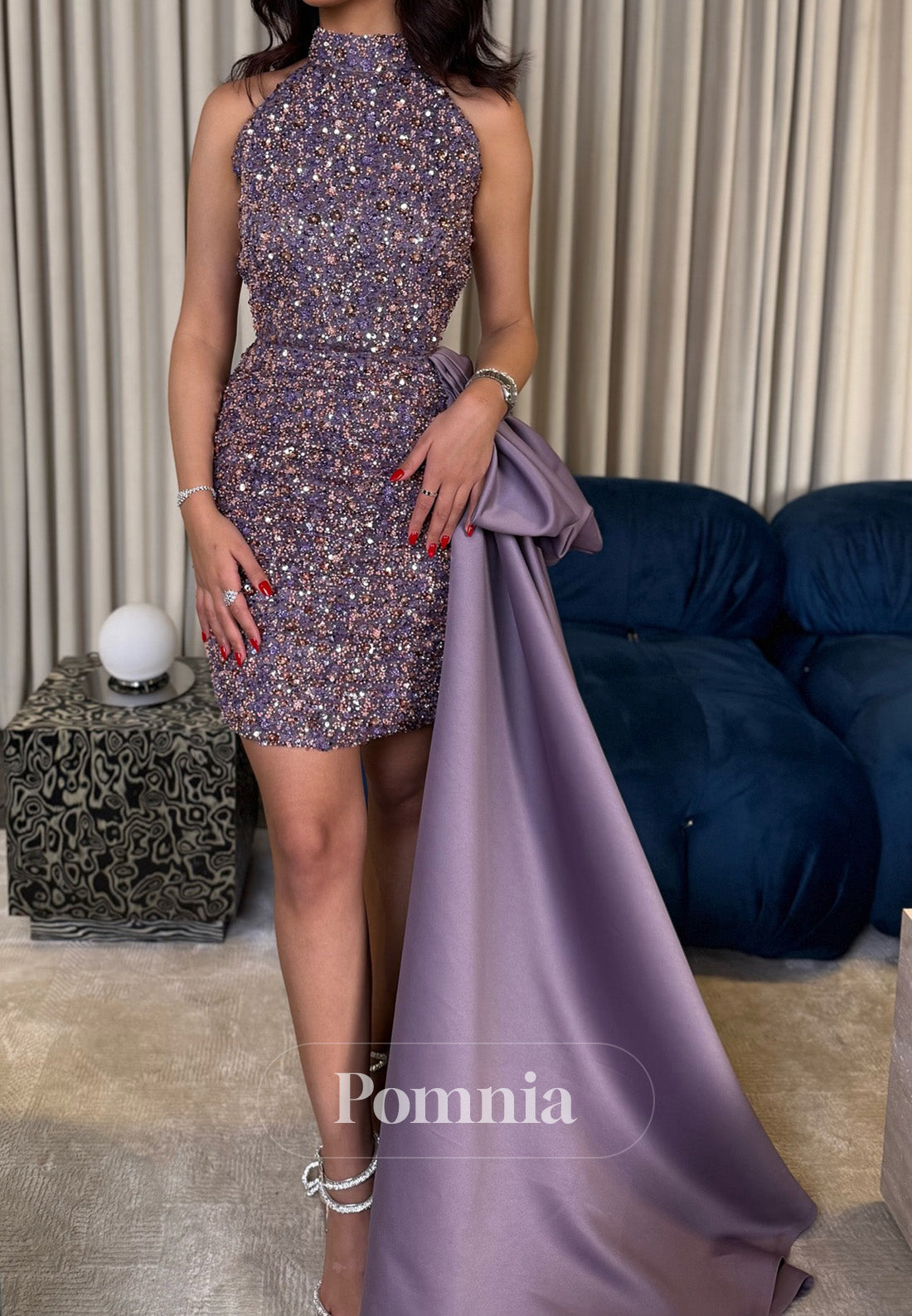 Sparkly Sleeveless Sequins Short Prom Dress