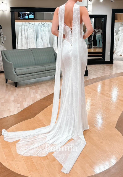 Sheath Sleeveless Strapless Corset Lace Wedding Dress