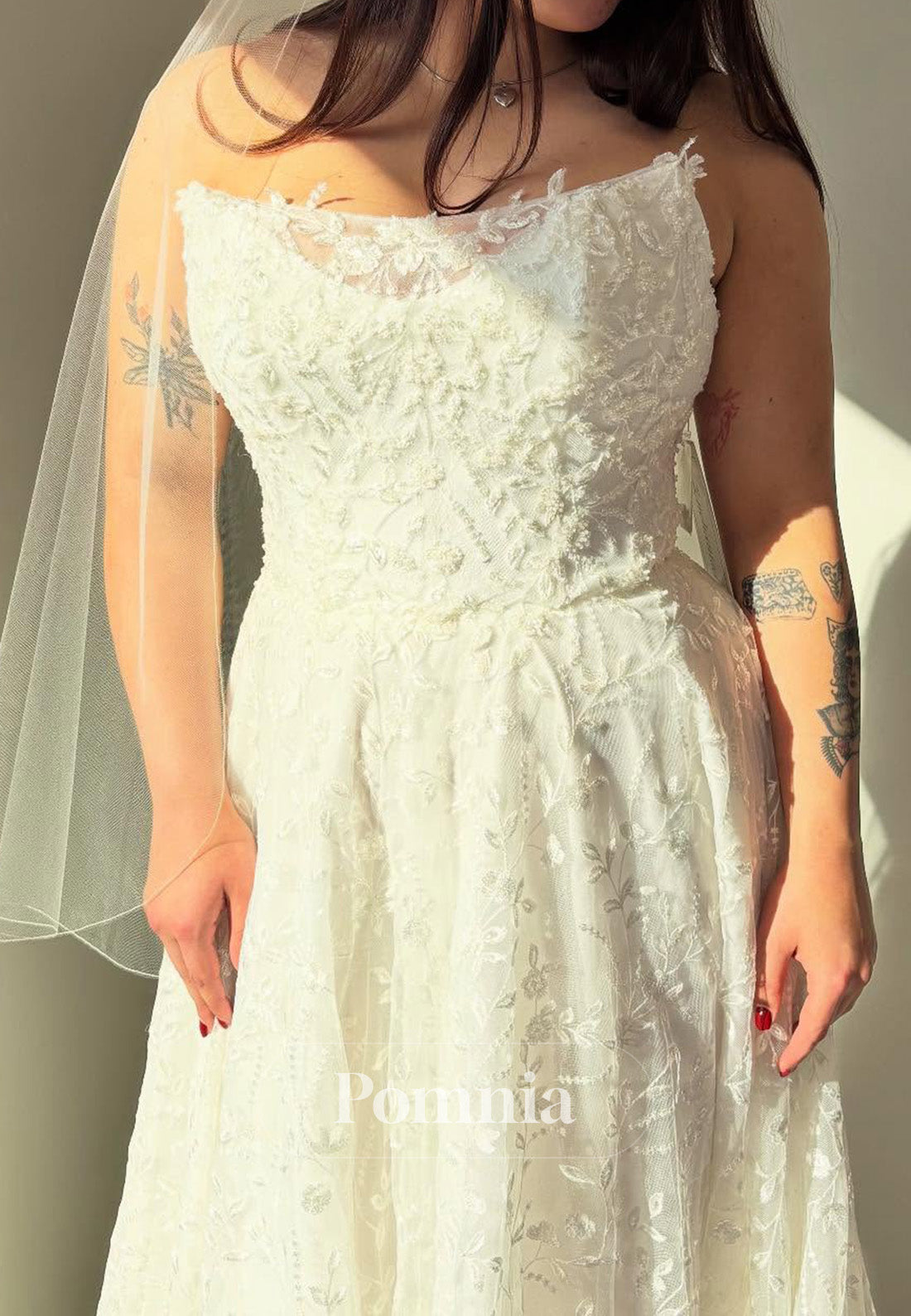 A-Line Sleeveless Scoop Empire-Waist Wedding Dress