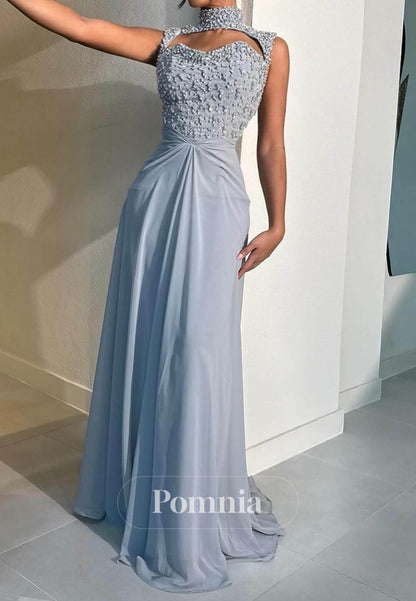 Mist Sleeveless Strapless Sequins A-Line Evening Dress