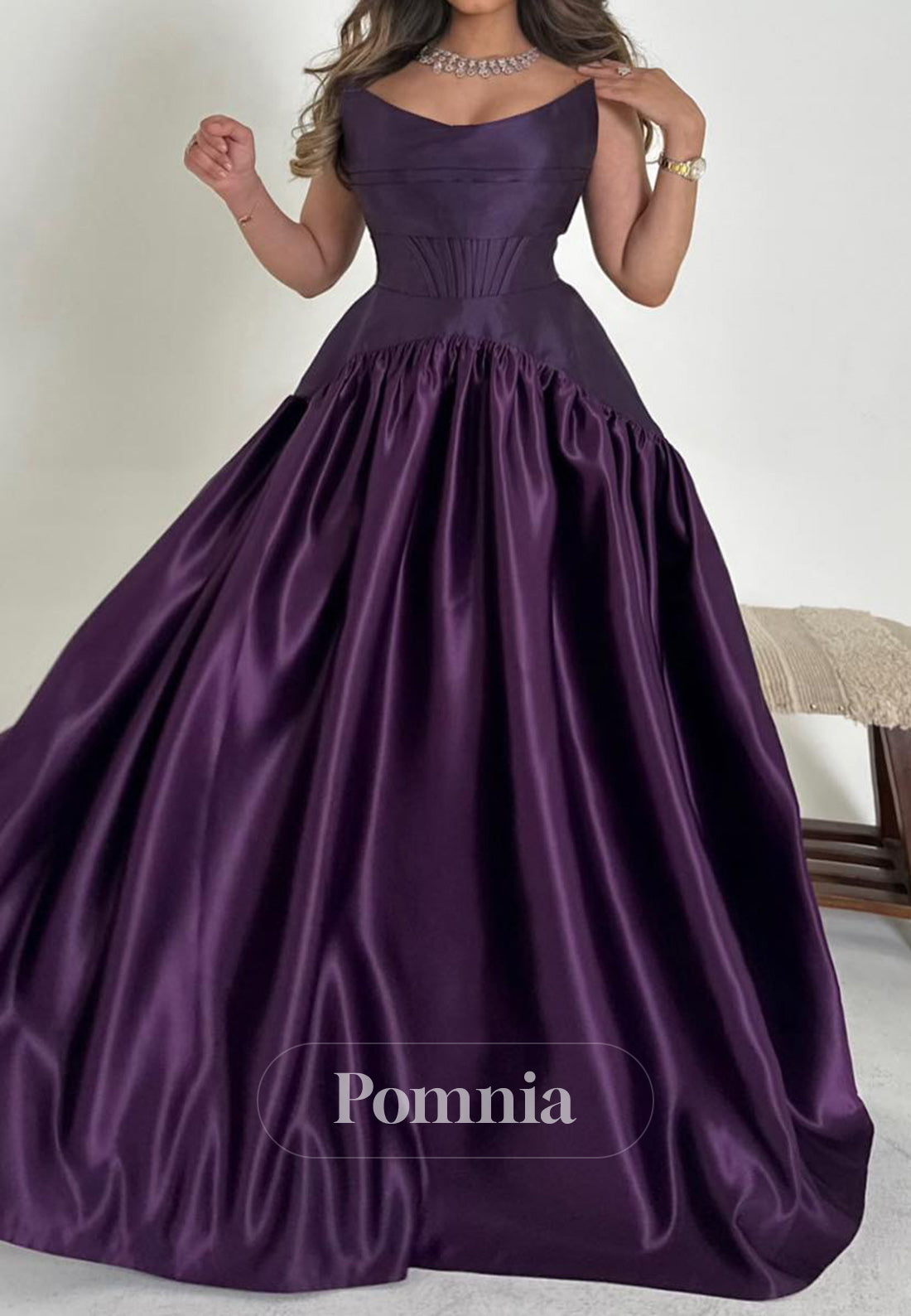 Simple Raspberry Sleeveless Scoop A-Line Evening Dress