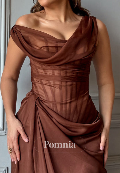 Desert Rose Scoop Sleevelesss Corset Lace Evening Dress