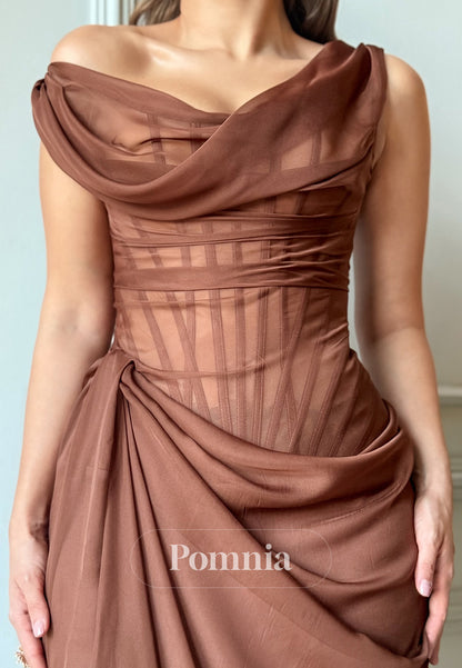 Desert Rose Scoop Sleevelesss Corset Lace Evening Dress