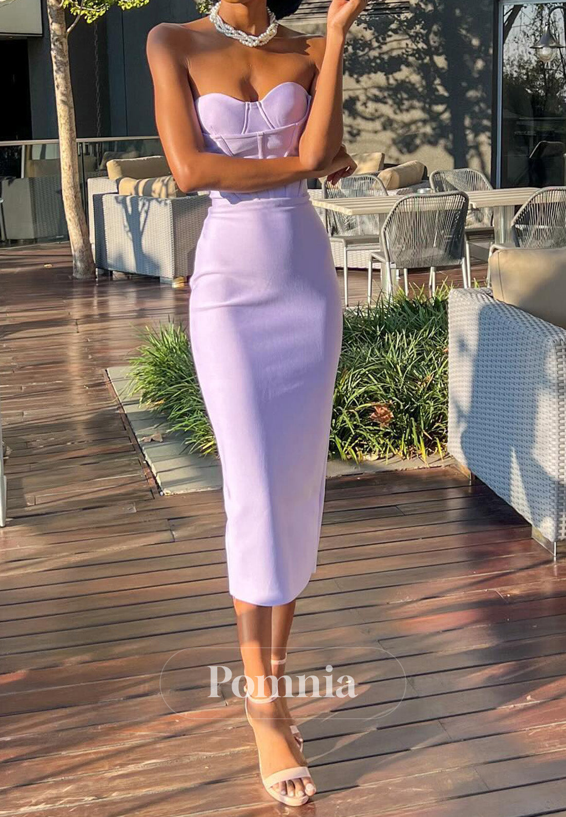 Simple Sweetheart Sleeveless Corset Sheath Prom Dress