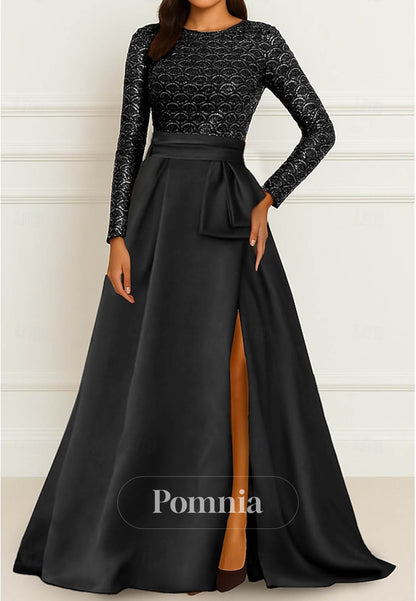 A-Line Floor Length Evening Gown Ball Gown