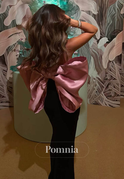 Simple A-Line Sleeveless Strapless Bowknot Prom Dress