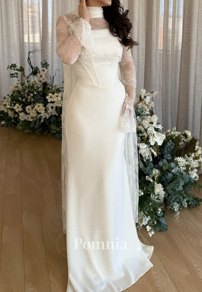 Charming A-Line Long Sleeves Ruched Sheath Prom Dress