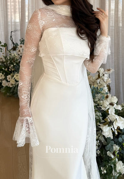 Charming A-Line Long Sleeves Ruched Sheath Prom Dress