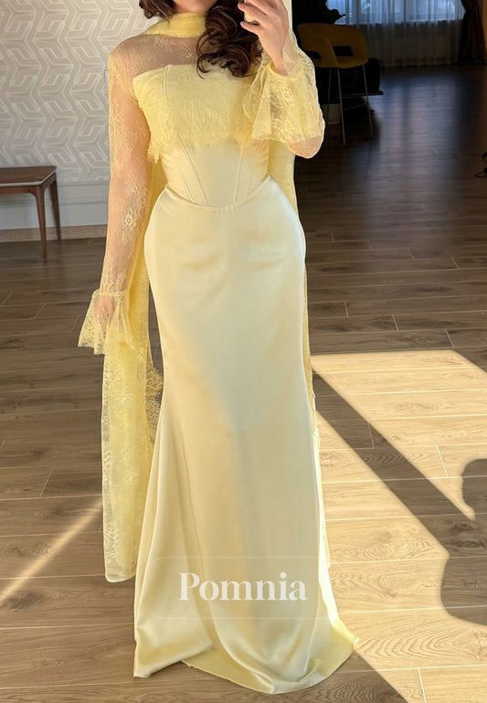 Charming A-Line Long Sleeves Ruched Sheath Prom Dress