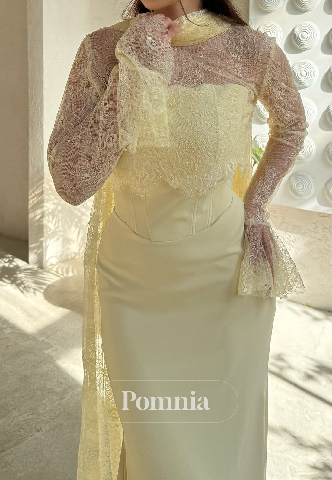 Charming A-Line Long Sleeves Ruched Sheath Prom Dress