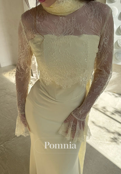 Charming A-Line Long Sleeves Ruched Sheath Prom Dress