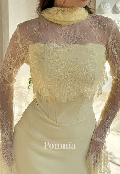 Charming A-Line Long Sleeves Ruched Sheath Prom Dress