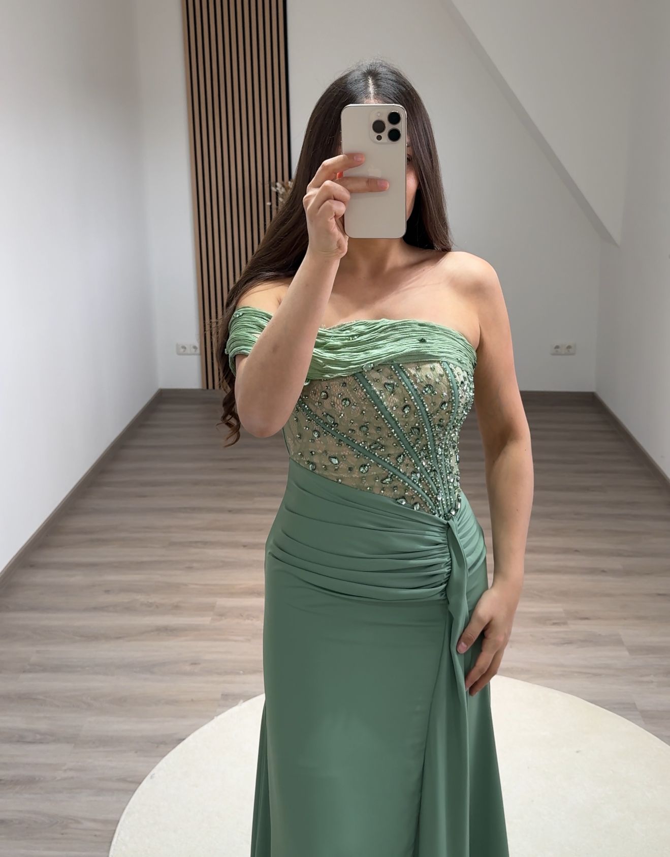 Charming A-Line Spaghetti Straps Square Appliques Evening Dress