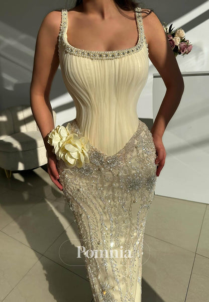 Daffodil Spaghetti Straps Scoop Sheath Sequins Prom Dress