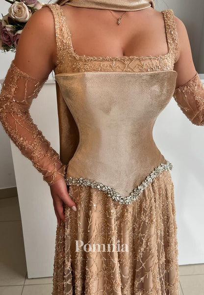 Charming Spaghetti Straps Scoop Appliques Evening Dress