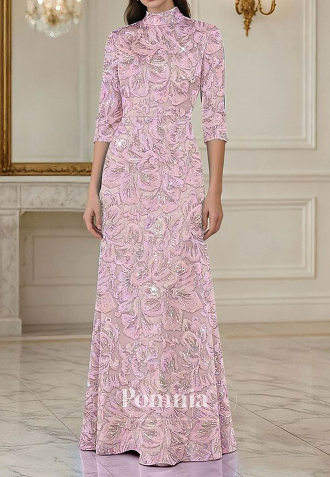 A-Line Floor Length Evening Gown Ball Gown Formal Dress Elegant