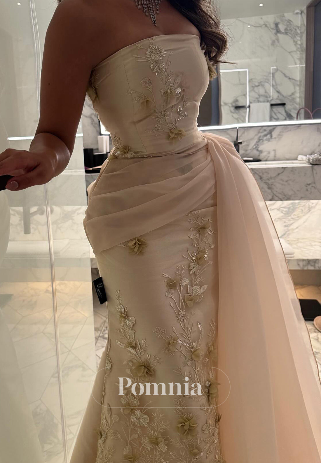 Simple Long Sleeves Square Sequins A-Line Prom Dress