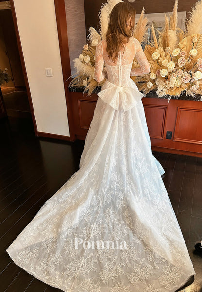 Charming A-Line Sweetheart Empire-Waist Lace Wedding Dress