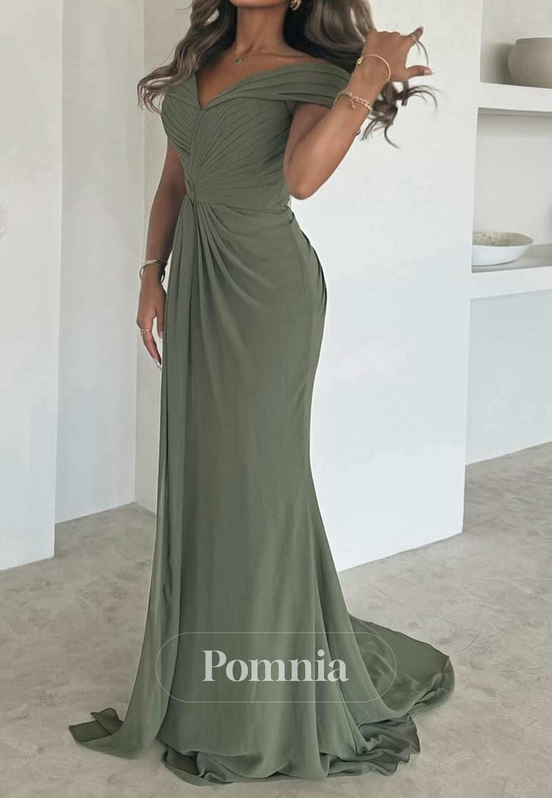 Agave A-Line Sweetheart Ruched Evening Dress