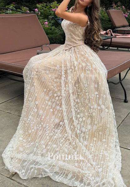 Charming A-Line Spaghetti Straps Square Appliques Evening Dress