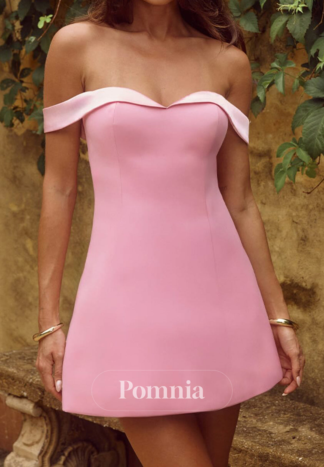 Blushing Pink Sleeveless Strapless A-Line Short Homecoming Dress