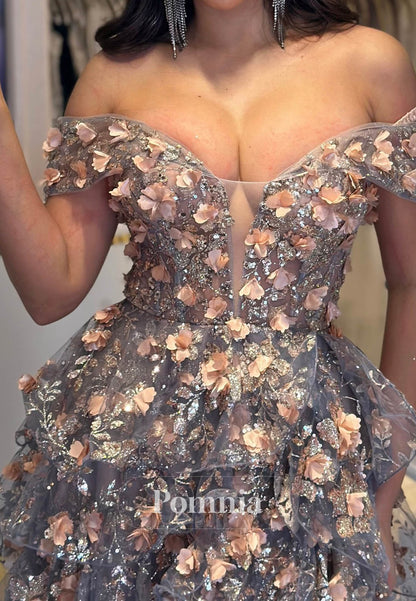 Charming A-Line Sleeveless Strapless Ruffles Appliques Prom Dress