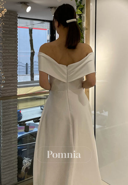 A-Line Off-Shoulder Sleeveless Beads Evening Dress