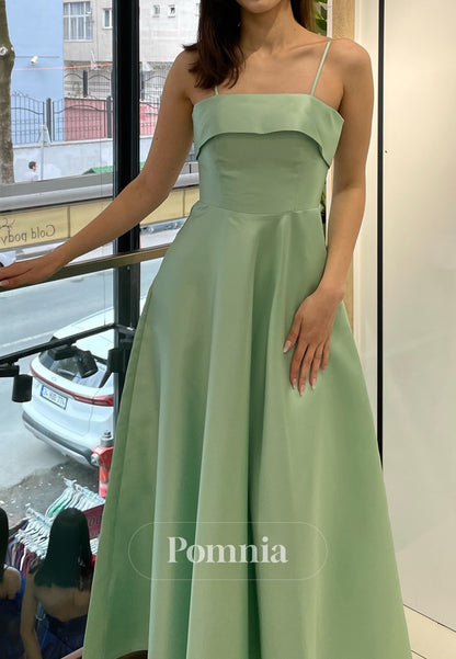 A-Line Spaghetti Straps Scoop Empire-Waist Semi-Formal Dress