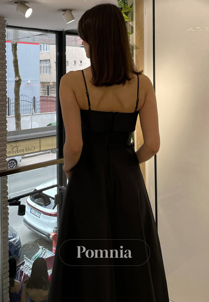 A-Line Spaghetti Straps Scoop Empire-Waist Semi-Formal Dress