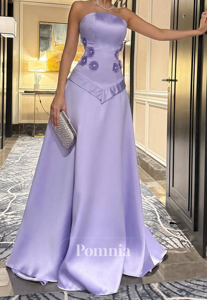 Lilac Sleeveless Strapless Sequins Sheath Prom Dress