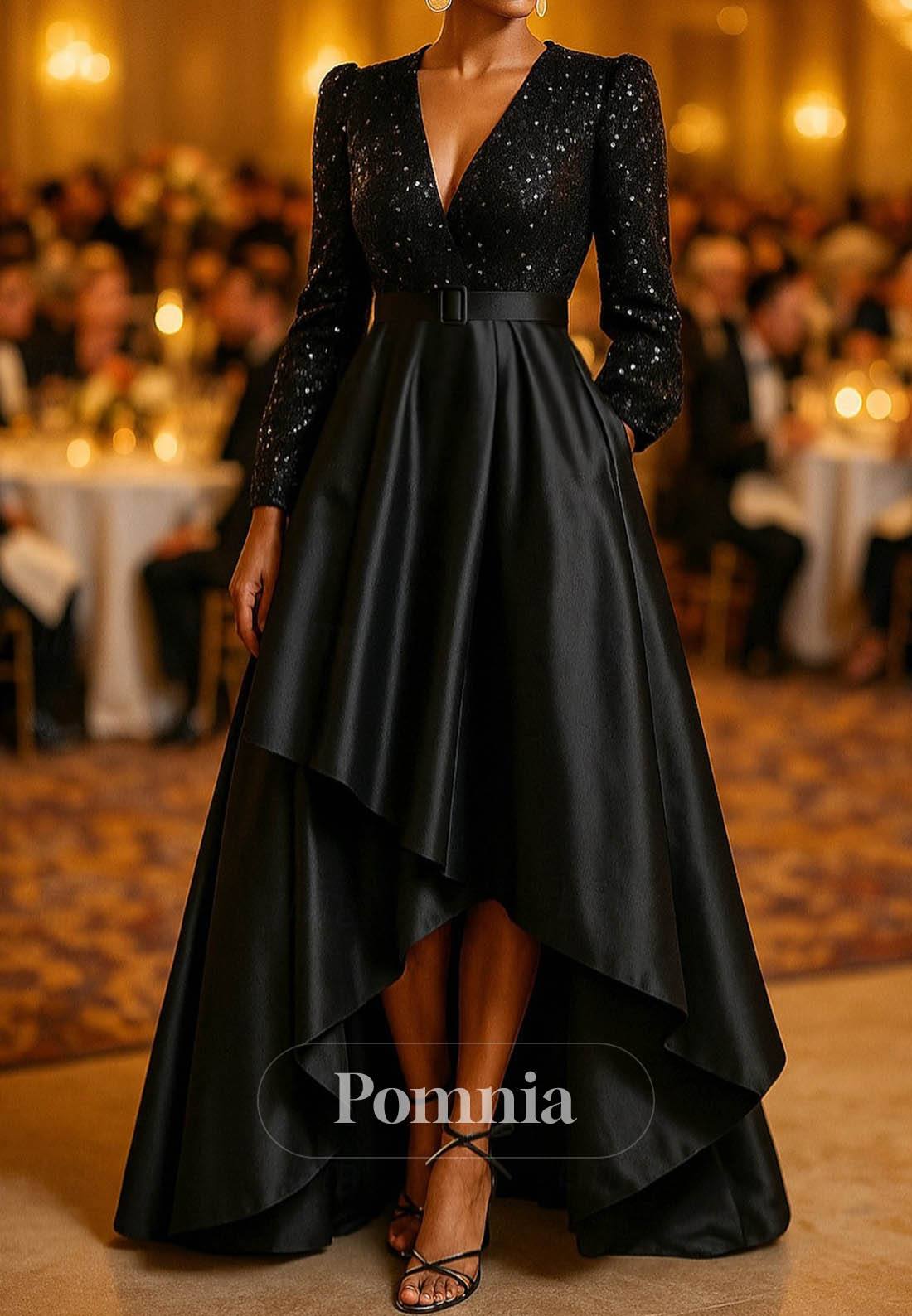 A-Line Asymmetrical Evening Gown